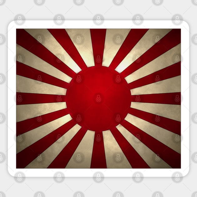 Weathered Imperial Japan Flag - Rising Sun Sticker by SolarCross